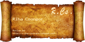 Riha Csongor névjegykártya
